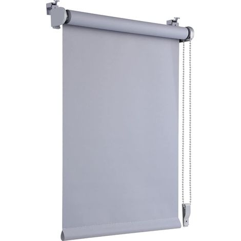 enrouleur occultant thermique,55x160 cm,Gris clair,Sans perçage,Avec revêtement de la même couleur,Klemmfix,Pour fenêtre et porte (1/5)