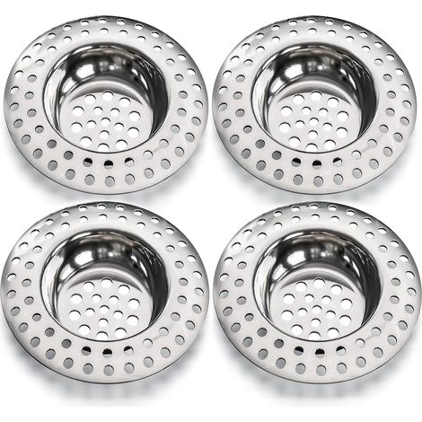 Filtre evier 14g, Lot de 4, pour Tous Les DRAINS, Filtre evier Cuisine, Filtre évier, Grille a evier, bonde Baignoire, Filtre Douche, Grille evier Cuisine, bonde lavabo, bonde Douche