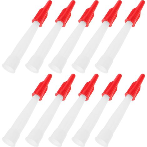 CCYKXA 10 Heavy-Duty Plastic and Silicone Caulking Tips with Red Caps, Finishing Tool for Sealant, Replaceable Nozzle Kit for Even Application, Professional Use (1/5)