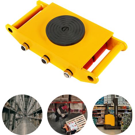 Chasis de transporte 8T - Ruedas industriales para transporte - Ruedas blindadas con tapa giratoria de 360° - Para manipulación de muebles y objetos pesados ​​(8T, amarillo)