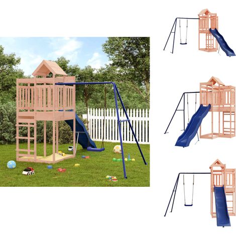 Aire de jeux d'extérieur bois massif de douglas - Aire De Jeux Enfant - Jeux Extérieur - Jouet Bois - Toboggan - Balançoire (1/5)