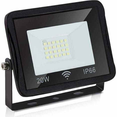 Projecteur LED d'extérieur Hengda, 1700 lm, 6000 K, étanche IP66, 20 W, blanc froid - Noir