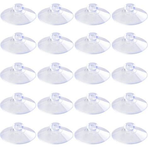 20mm 100 Pièces Mini Ventouses Transparentes Sans Crochets Sans Trous, Ventouses en Plastique PVC pour Festival Décoration Mur Verre Maison Voiture
