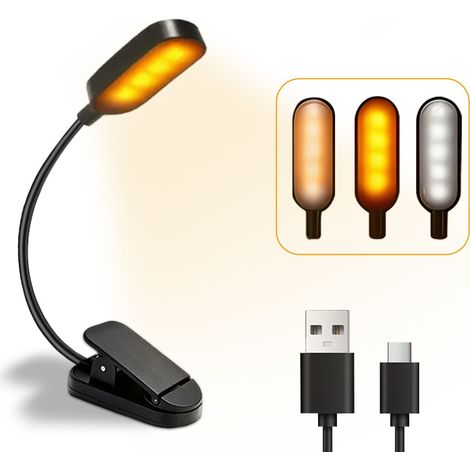 Mini lampe de bureau LED, lampe de lecture protégeant les yeux, lampe d'étude pour étudiants, lampe à pince rechargeable par USB. (1/4)