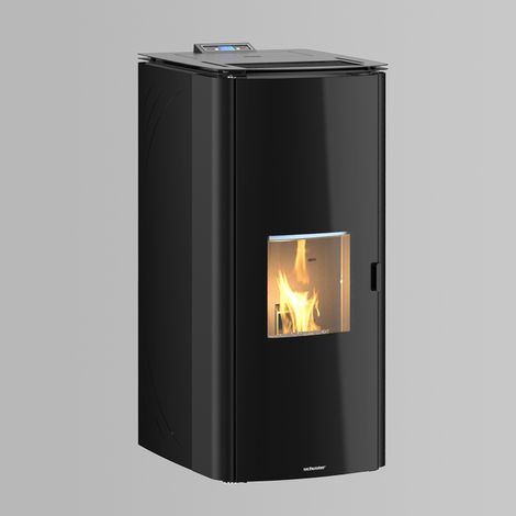 Hidroestufa de Pellets 30 kW IDRA Negra para Radiadores hasta 292 m² (1/5)