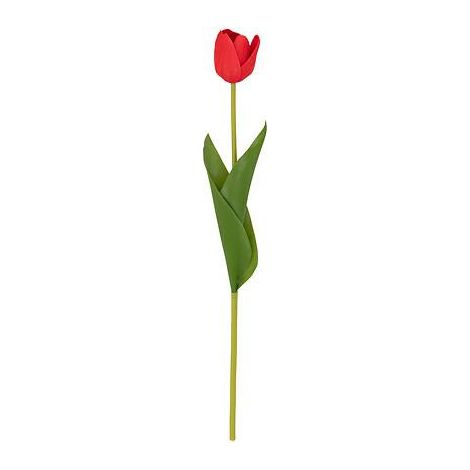 Tulipán rojo artificial de 48 cm de altura, fabricado en plástico. (1/4)