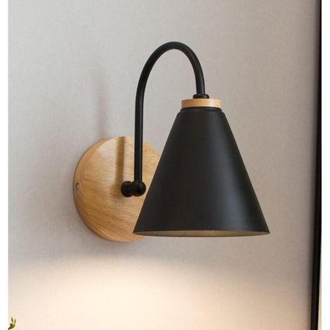 Appliques murales en bois, lampe de lecture moderne, lampe de chevet minimaliste, lampe murale d'intérieur vintage, applique murale art déco, loft, chambre à coucher, salon, bureau, escalier, éclairag (1/5)