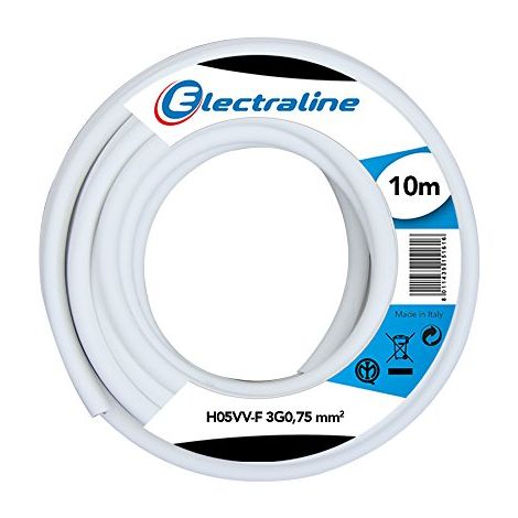 Cavo h05vv-f 3g0,75 mt 10 bianco - electraline (1/2)