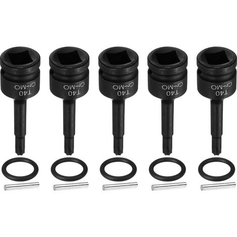5 Pièces Douille Hexagonale À Choc, Douille Torx T40 6 Points 1/2" Pour Perceuse Impact Acier CR-MO Avec Goupille Joint Torique Pour Atelier Garage Adaptateur (1/5)