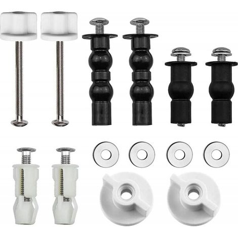 Fixations de charnière de siège de toilette, 5 paires de charnière à vis extensible en caoutchouc pour couvercle de toilette (1/4)