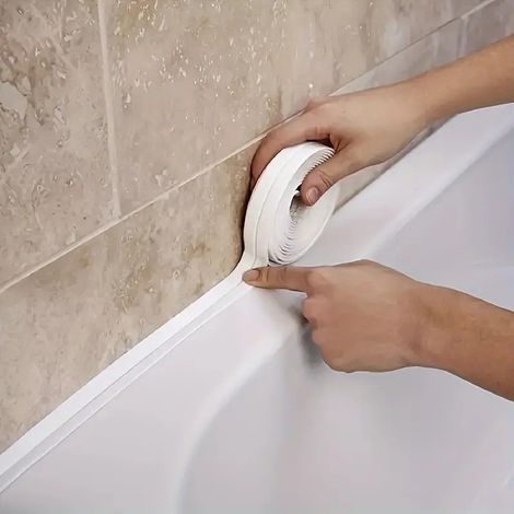 Sealing tape – Self-adhesive waterproof sealing tape 2.2 cm x 5 m, bathtub edge protection, (2 rolls) (1/5)
