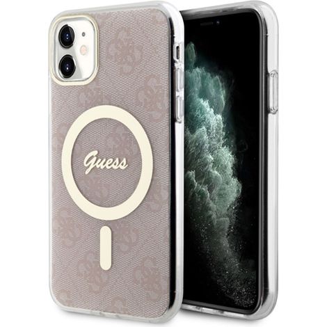 Coque Guess 4G MagSafe pour iPhone 11 (rose) (1/5)