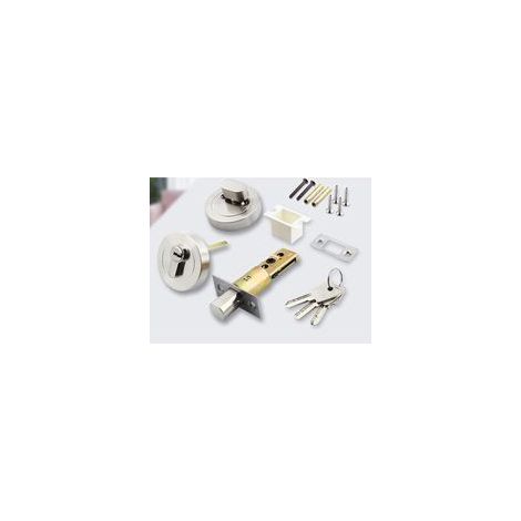 Serrure de porte invisible, serrure intérieure, serrure tubulaire à mortaise, cylindre en laiton + inox, 3 clés, anti-effraction, accessoires complets (1/4)