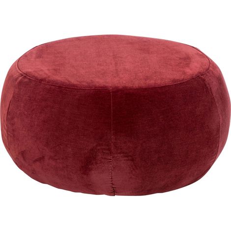 Pouf rond en tissu bordeaux - bordeaux (1/3)