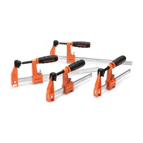JUEGO DE 4 ABRAZADERAS DE ACERO MEDIANO JORGENSEN (2-15 CM, 2-30 CM) JORGENSEN 2391335 LUZ MÁXIMA: 30 MM LONGITUD: 420 MM