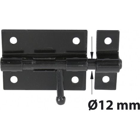 Cerradura con caja de palanca + cerradero Ø 12 mm AFBAT, acero pintado negro AFBAT