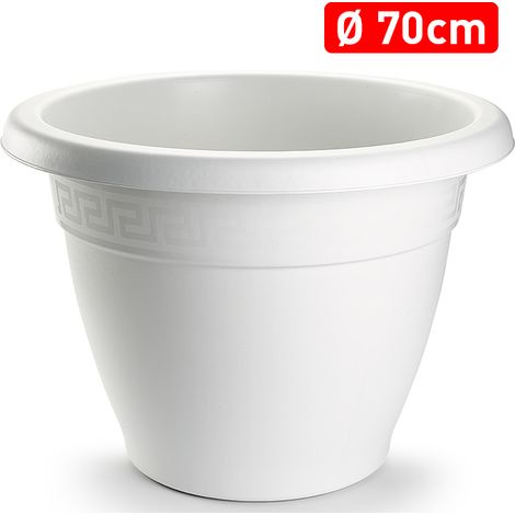 PLASTICFORTE maceta redonda 72x72x52cm blanca 1198601 , Maceta redonda 74 x 74 x 51,5 cm. 1198601Fabricada en plástico de alta calidadIncluye cenefa decorativaColor bla