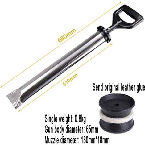 Pistolet à ciment, pistolet à mortier en acier inoxydable, outil de pulvérisation pour calfeutrage et pistolet d'injection pour carrelage et travaux plats, tête plate (1/3)