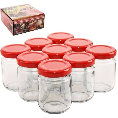 9 vasetti in vetro da 60 ml marmellata puree frutta secca erbe aromatiche