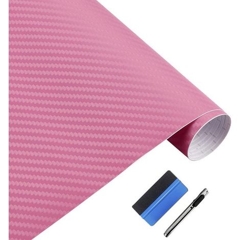 3D Carbonfolie blasenfrei mit Werkzeug 5x900cm Rosa (1/5)