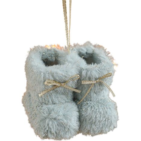 Portachiavi a forma di stivale con caramelle natalizie - Azzurro