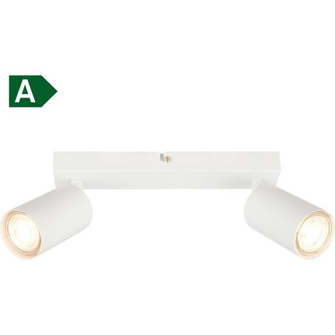 B.K.Licht Plafonnier LED EEK A, EEK A, Pivotant, lumière 50.000h, ampoule interchangeable, blanc, 15,5 x 5,5 x 25,5 cm