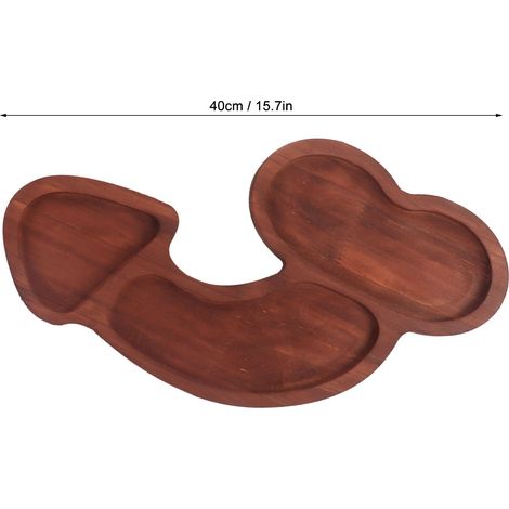 Planche à apéritif Type C sans BPA, sans odeur, nettoyage facile, noyer, 3 grands espaces, plateau de service à fromage pour assiette de pique-nique L (1/5)