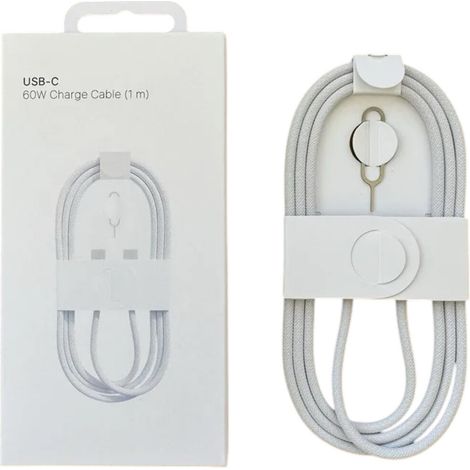 Câble de données Quandes USB-C vers C 60 W compatible avec la charge rapide iPhone 16/Plus/Pro/Max