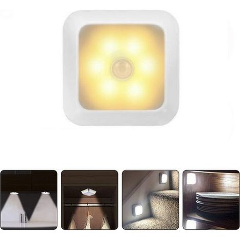 LED-Nachtlicht, Schrankleuchten, Körpersensorlicht, verwendet für Flure/Schränke/Nachttisch, Weiß, Warmes Licht, KINSI (1/5)