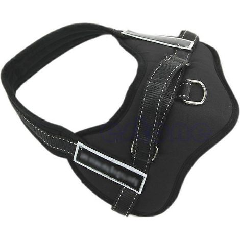 Harnais de sport multi-usages en nylon pour chiens de type Pitbull/Boxer - Taille L - Noir (1/4)