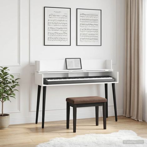 vidaXL Studio Desk White 152 x 40 x 19.5 cm Engineered Wood (1/5)