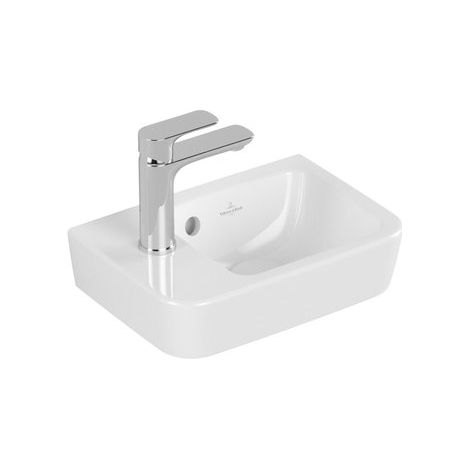 Villeroy & Boch O.novo - Lave-mains Compact 36x25 cm, avec trop-plein, avec 1 trou de robinetterie à gauche, blanc alpin 43423601
