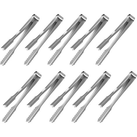 Pince À Glaçon - Lot De 10 - Acier Inoxydable - Pointes Dentelées - Cuisine Et Buffet - 15 Cm (1/5)