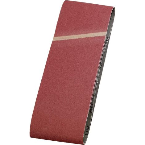 kwb 3x Gewebe-Schleifband, 100 x 610 mm, K-80, Edel-Korund, für Holz & Metall, Schleifpapier für Band-Schleifer / Schleif-Maschinen (1/3)
