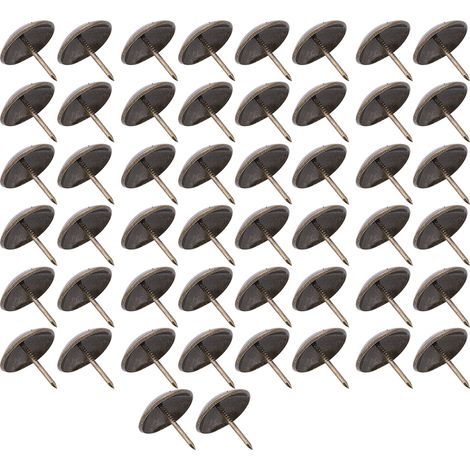 50 Clous de Rembourrage Épais, Têtes Rondes Décoratives, Punaise à Pousser 23x23mm pour Garniture de Meubles (1/5)