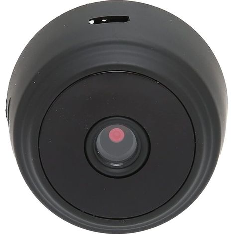 Black Mini Wi-Fi Camera, 1080p, Magnetic, Wireless, Rechargeable, with Base, for Office and Home