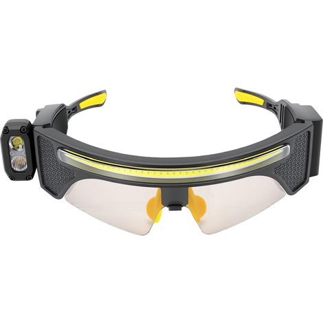 Lampe frontale multifonctionnelle pour lunettes, rechargeable par USB-C, avec fonction mémoire, détection de mouvement intelligente et étanchéité. Couleur : Jaune. (1/5)