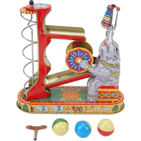 Jouet à Remontoir Éléphant Jeu de Balles en Fer Thème Nostalgique Jouet Mécanique Vintage de Collection pour Enfants Cadeau d'Anniversaire Décoration de Bureau (1/4)