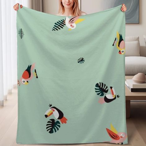 Couverture de lit en polaire, jeté doux et chaud pour le printemps, légère et luxueuse en microfibre de polyester, décoration intérieure cosy et élégante, ajout parfait à la décoration, cadeau adapté (1/4)