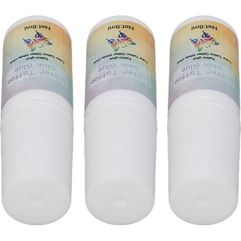 Lot de 3 flacons 24ml colle à paillettes tatouage temporaire, brillant DIY pour corps, fête Halloween (1/5)