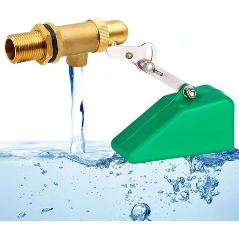 Vanne à Flotteur Vanne Laiton Bras Flottante Flotteur Plastique Remplissage Automatique Vache Cheval Abreuvoir Citerne Eau (1/5)