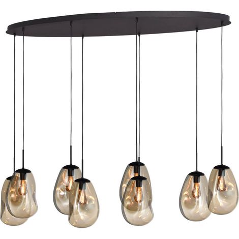 Lampe suspendue Lava Oval 8x verre doré Ø 22,5cm - 2764-05-160-60-80260 (1/3)