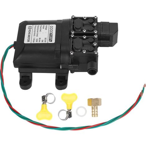 Bomba de diafragma de alta presión y alto caudal de 12 V y 120 W, 8 L, con doble núcleo y conector de cobre. (1/5)