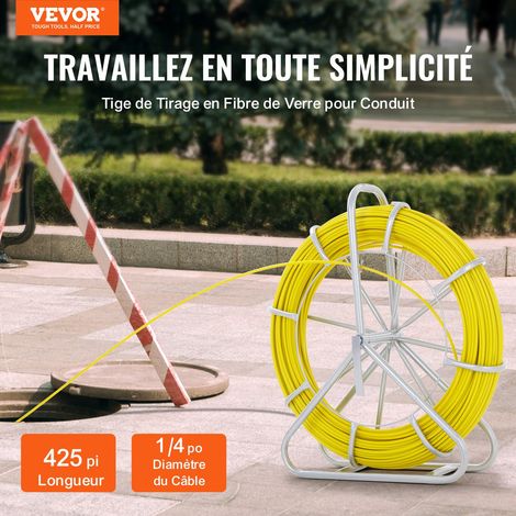 Ruban à Poisson en Fibre de Verre 129,5 m 6,35 mm Aiguille Électricien de Tirage Fil Câble Électrique Extracteur Bobine de Conduit… (1/5)
