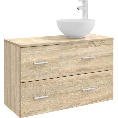 Bathroom Furniture Set 2 pcs Sonoma Oak Engineered Wood vidaXL