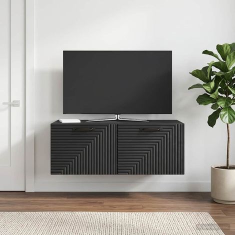 Wandmontierter TV-Schrank Schwarz 78,5 x 41 x 30 cm (1/5)