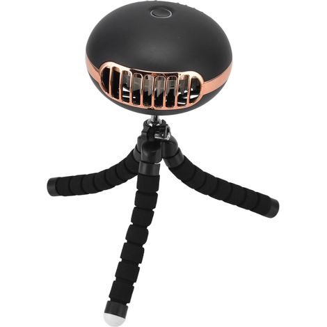 Ventilateur pour poussette bébé en forme de pieuvre, 3 vitesses de ventilation, alimenté par USB et batterie, portable, 3 W, noir (1/5)