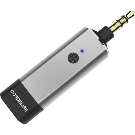 Récepteur Bluetooth avec prise auxiliaire de 3,5 mm et microphone intégré, adaptateur audio portable sans fil et kit de voiture avec amplificateur égaliseur pour casque filaire (1/5)