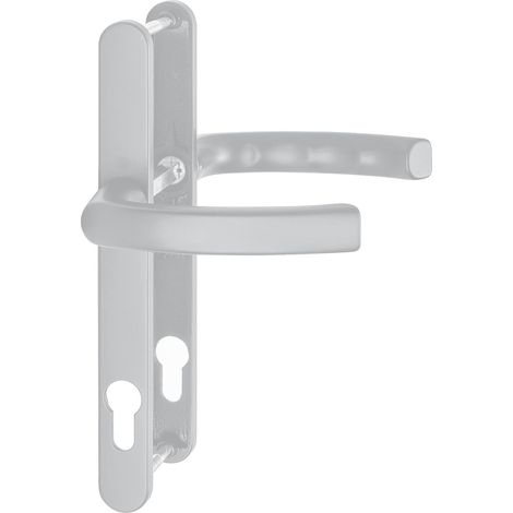 Poignée de porte sur plaque étroite 24 mm, 67-72, argent anodisé (1/4)