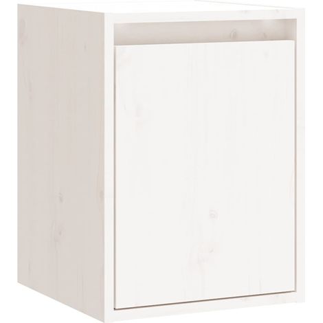 Maison Exclusive - Wandschrank Weiß 30x30x40 cm Massivholz Kiefer (1/5)